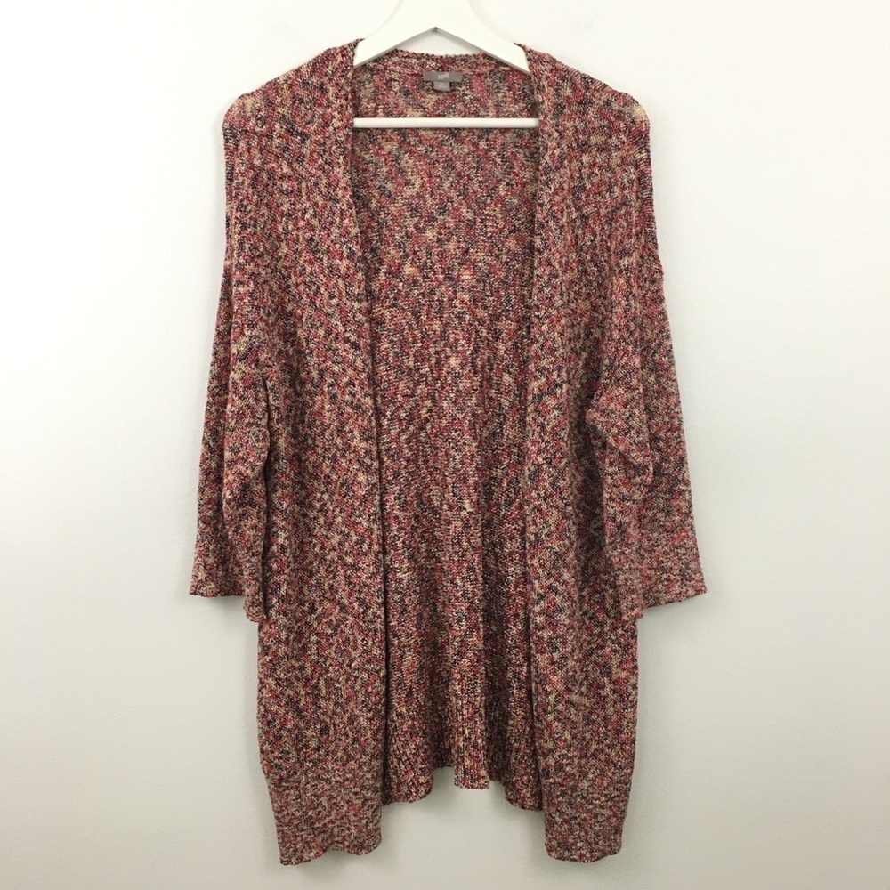 J. Jill Women’s Marbled Open Front Cardigan Size XL